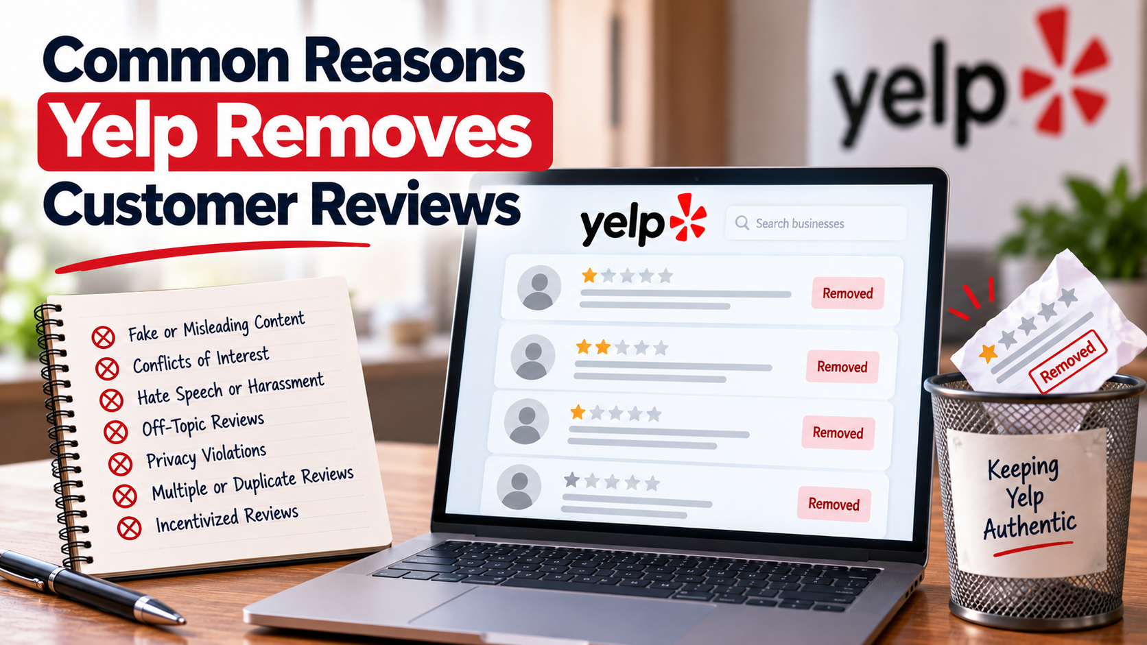 Common Reasons Yelp Removes Customer Reviews